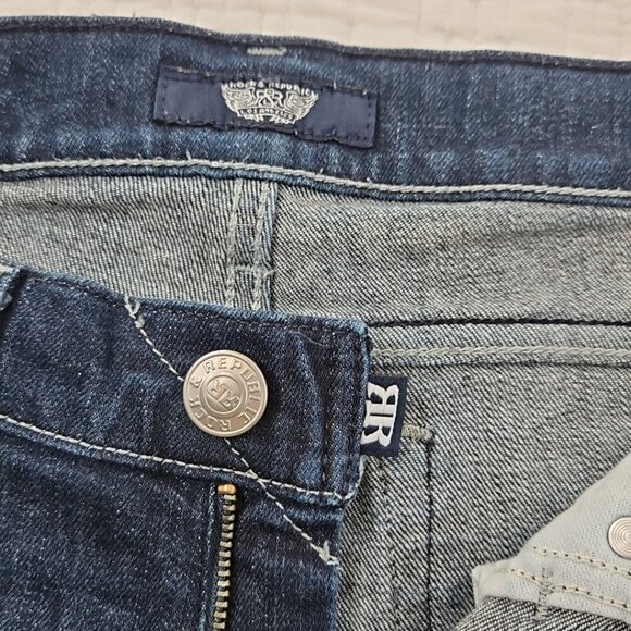 Rock & Republic Stella Jeans Women's 27 (30x29) Straight Dark Blue Denim EUC - Picture 13 of 16